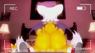 Руж подпрыгивает на члене хвостов - порно видео